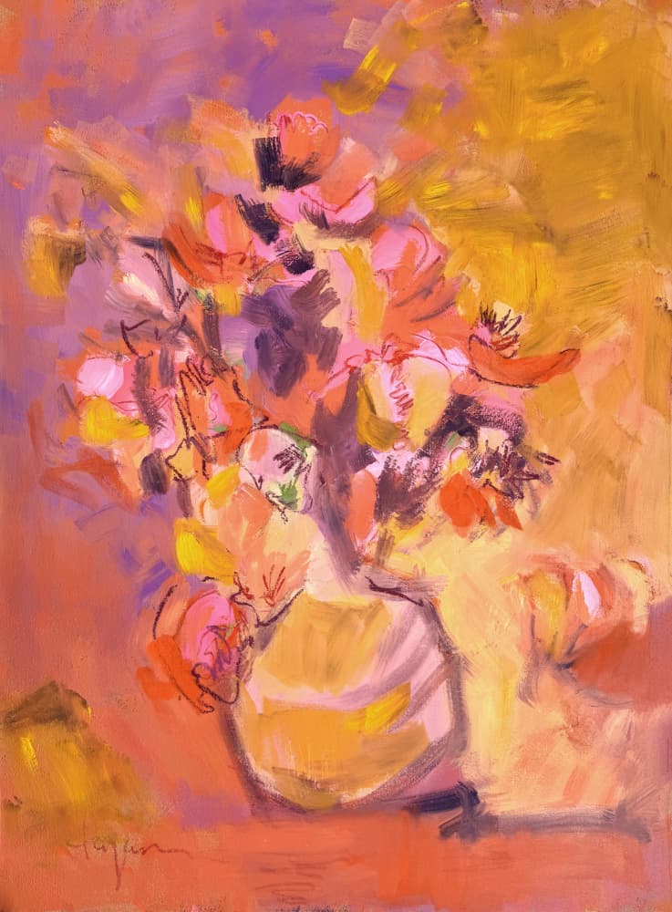 Vibrant Floral Still Life by Dorothy Fagan — canvas wall art