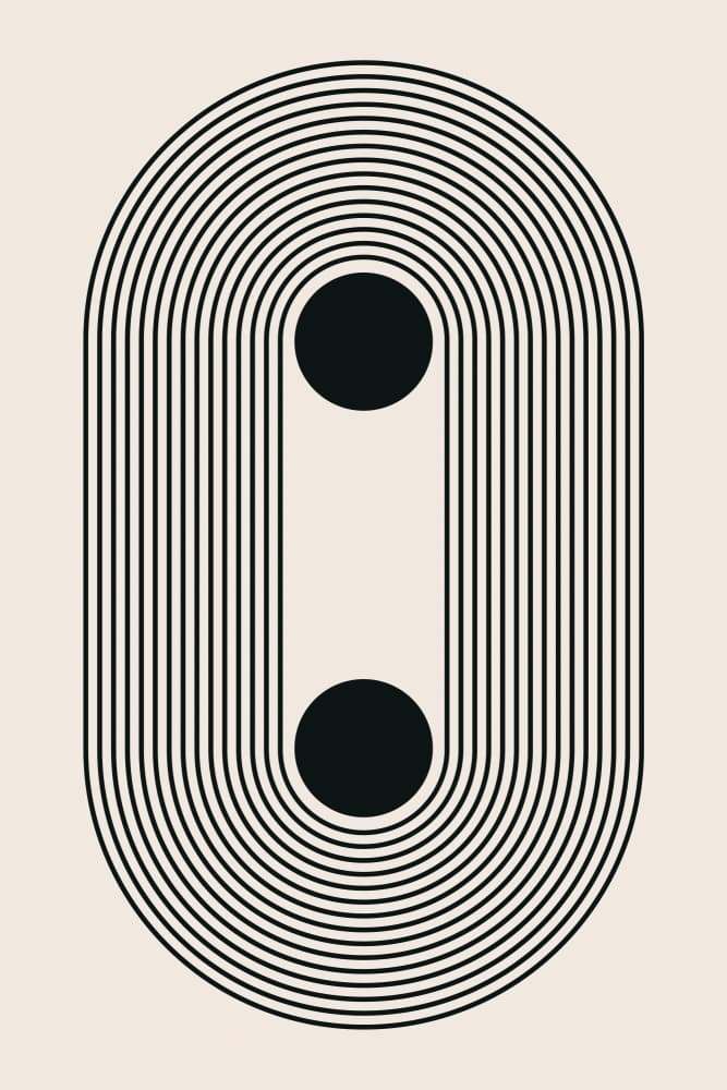 Minimal Black Arch Circles by jay stanley — canvas wall art