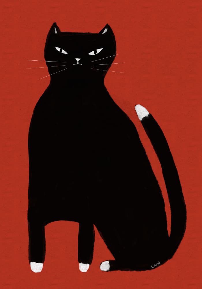 Grumpy Black Cat by Sharyn Bursic — canvas wall art
