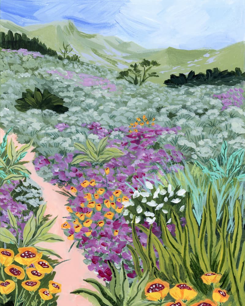 Path Through Wildflowers by Sarah Gesek — canvas wall art