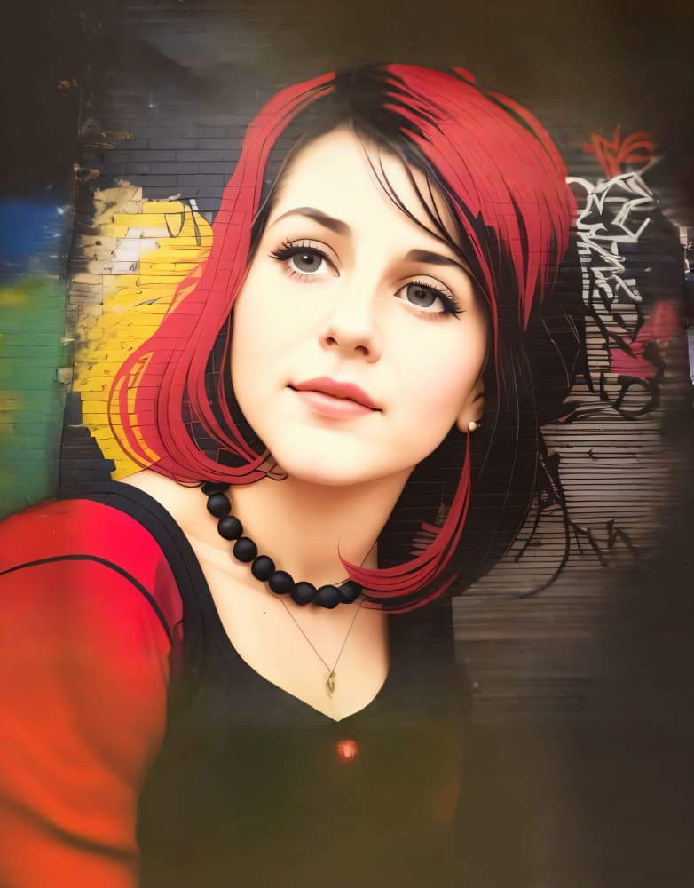 Vibrant Urban Redhead by Cicero Spin — canvas wall art