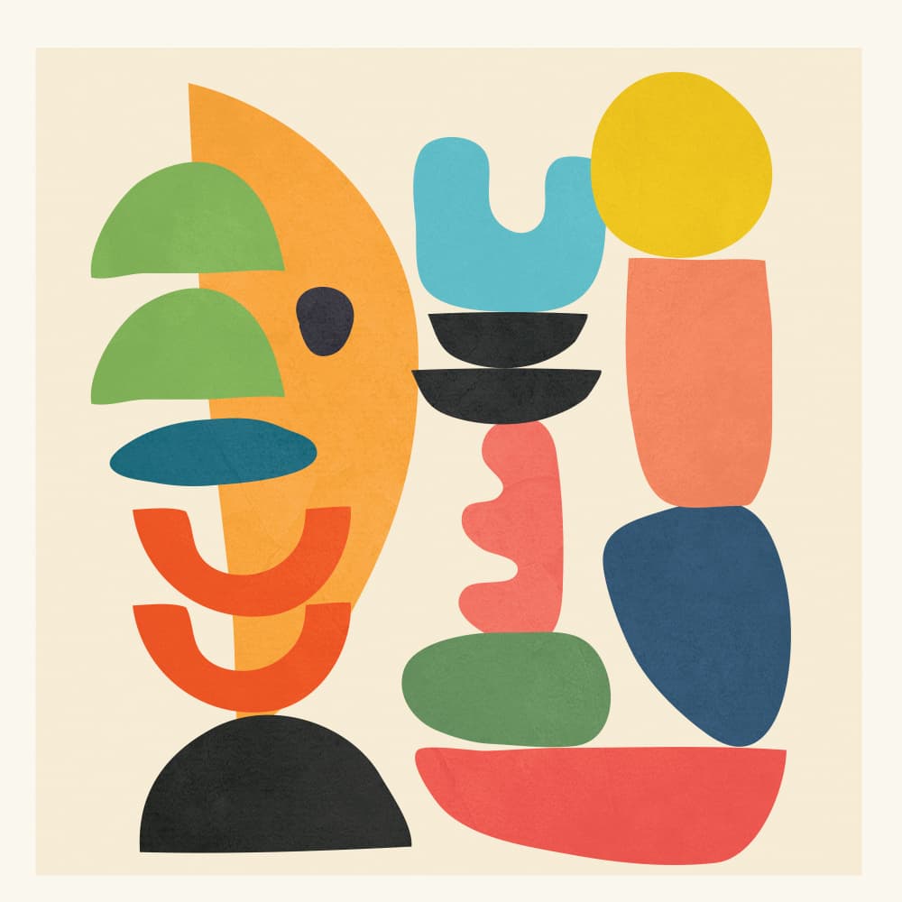 Colorful Balanced Shapes by Flow Line — canvas wall art