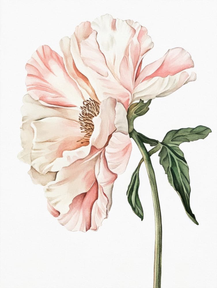 Delicate Pink Flower by Bilge Paksoylu — canvas wall art
