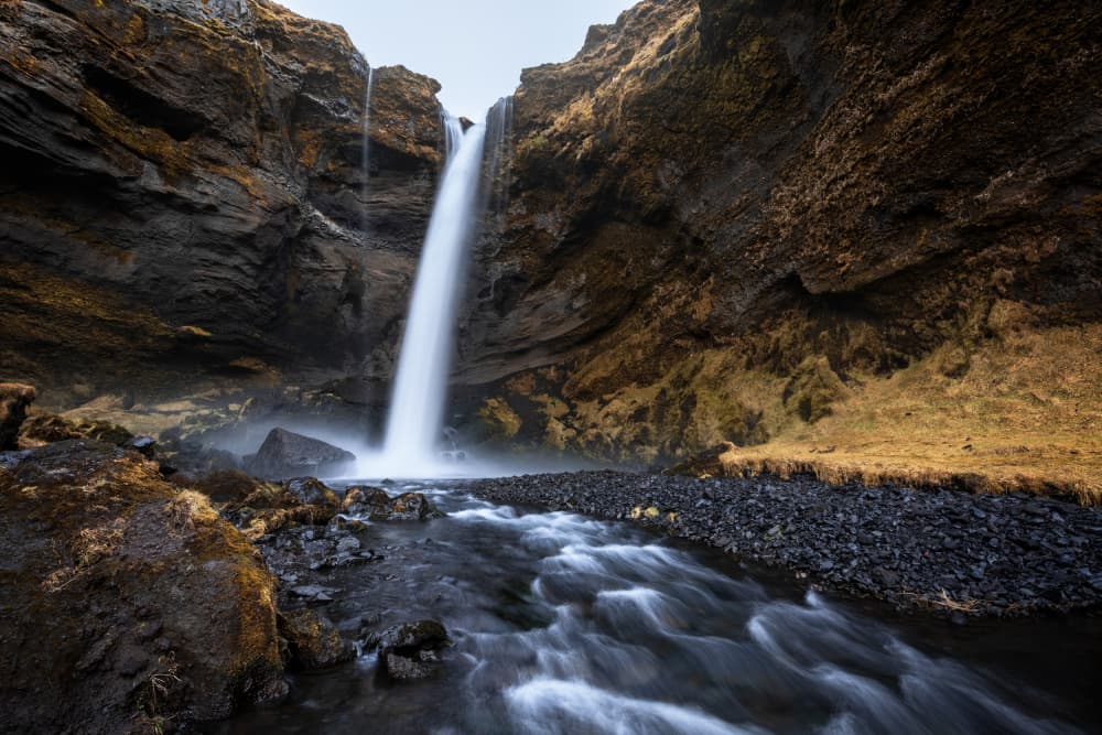 Powerful Canyon Waterfall by Ivan Macia — canvas wall art