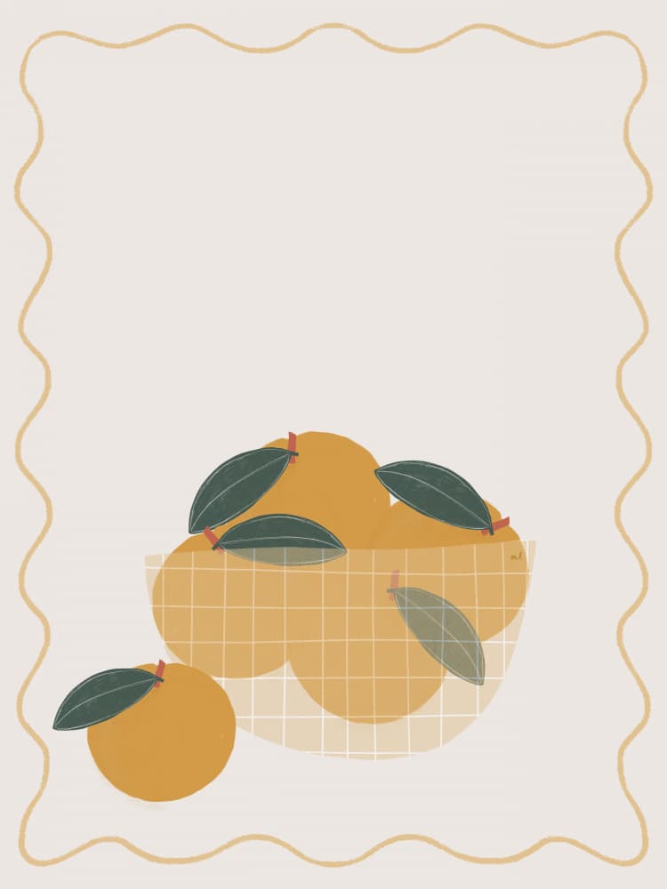 Warm Citrus Bowl by Menina Lisboa — canvas wall art