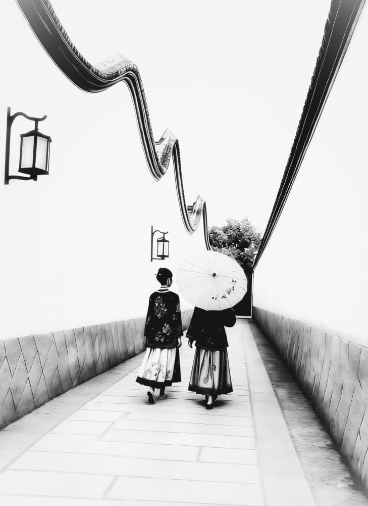 Two Women Traditional Walk by X-FlyingKN — canvas wall art