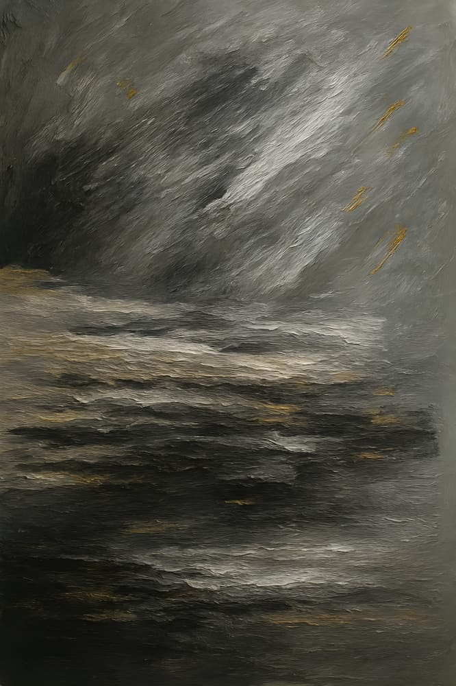 Stormy Golden Ocean by HUGO — canvas wall art