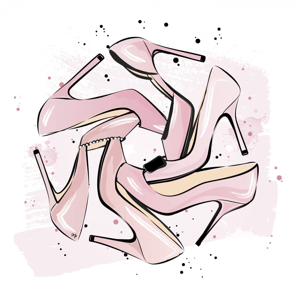 Chic Pink Pumps by Martina — canvas wall art