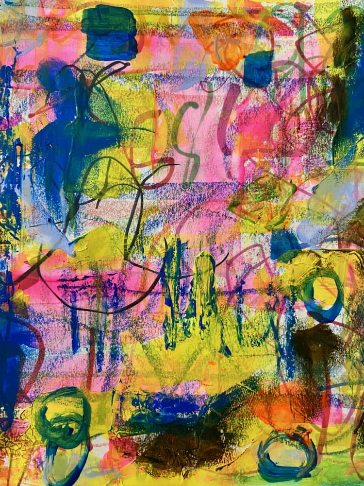 Colorful Abstract Expression by Irene Chua — canvas wall art