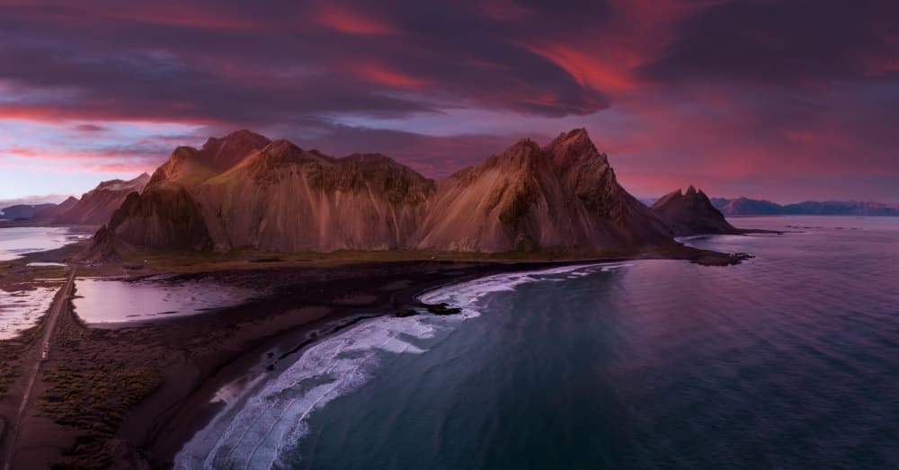Purple Twilight Peaks by Stan Huang — canvas wall art