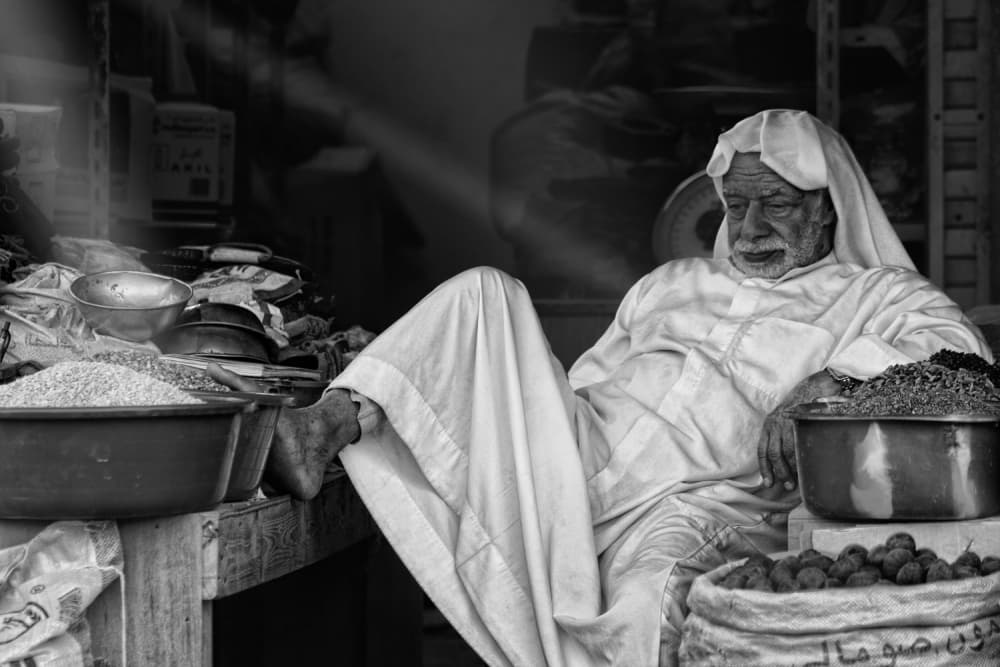 Market Man Serenity by Hesham Alhumaid — canvas wall art