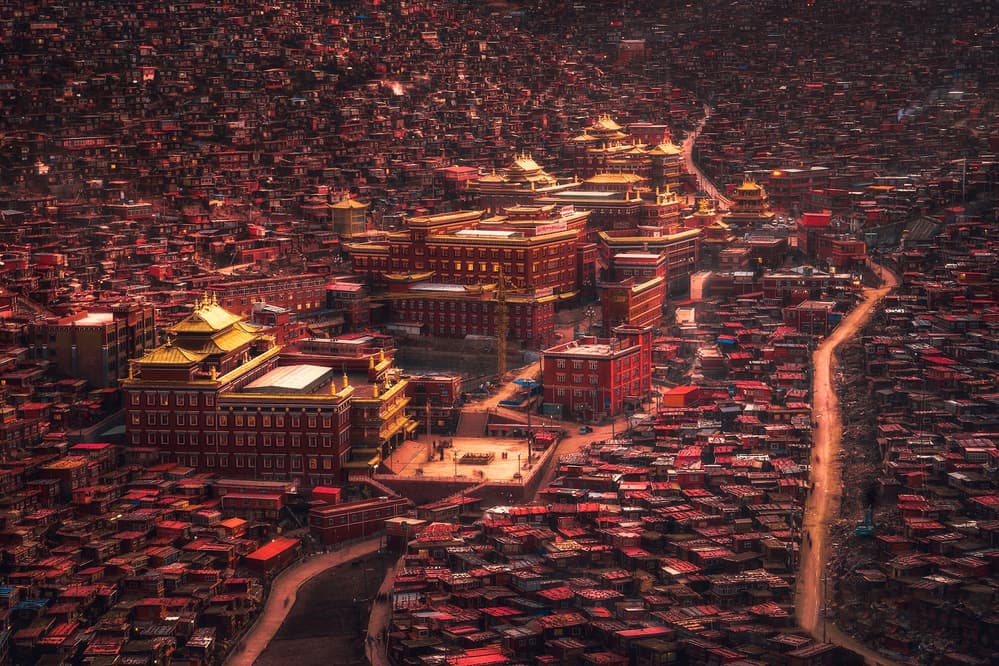 Sprawling Himalayan Monastery by TIANQI — canvas wall art