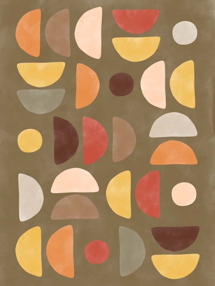 Mid Century Geometric Flow by Elena Ristova — canvas wall art