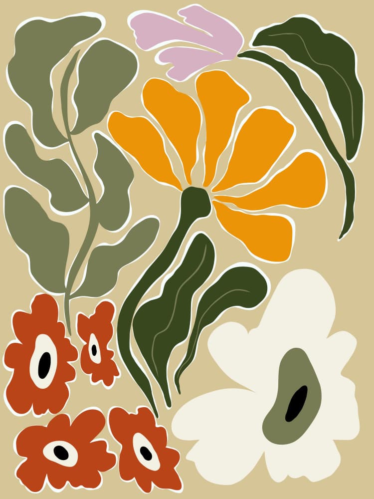 Modern Floral Abstract by Miho Art Studio — canvas wall art