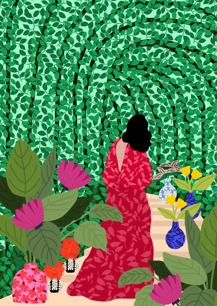 Girl At Her Garden by Rafaela Mascaro — canvas wall art
