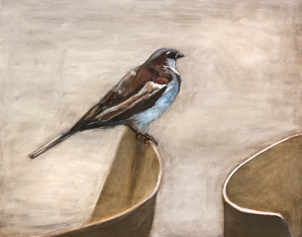 Quiet Sparrow Perch by Claire Lerner — canvas wall art