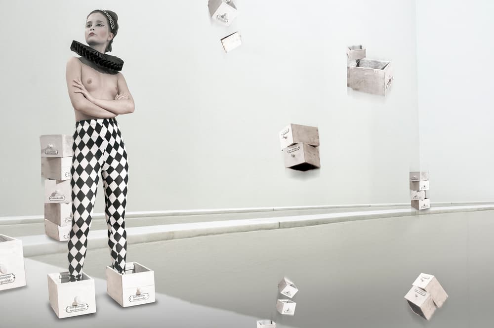 Pensive Harlequin Figure by Christine von Diepenbroek — canvas wall art