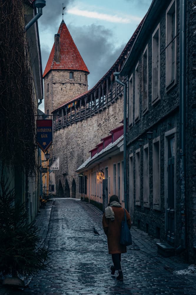 Winter City Walk by Yuzo Fujii — canvas wall art