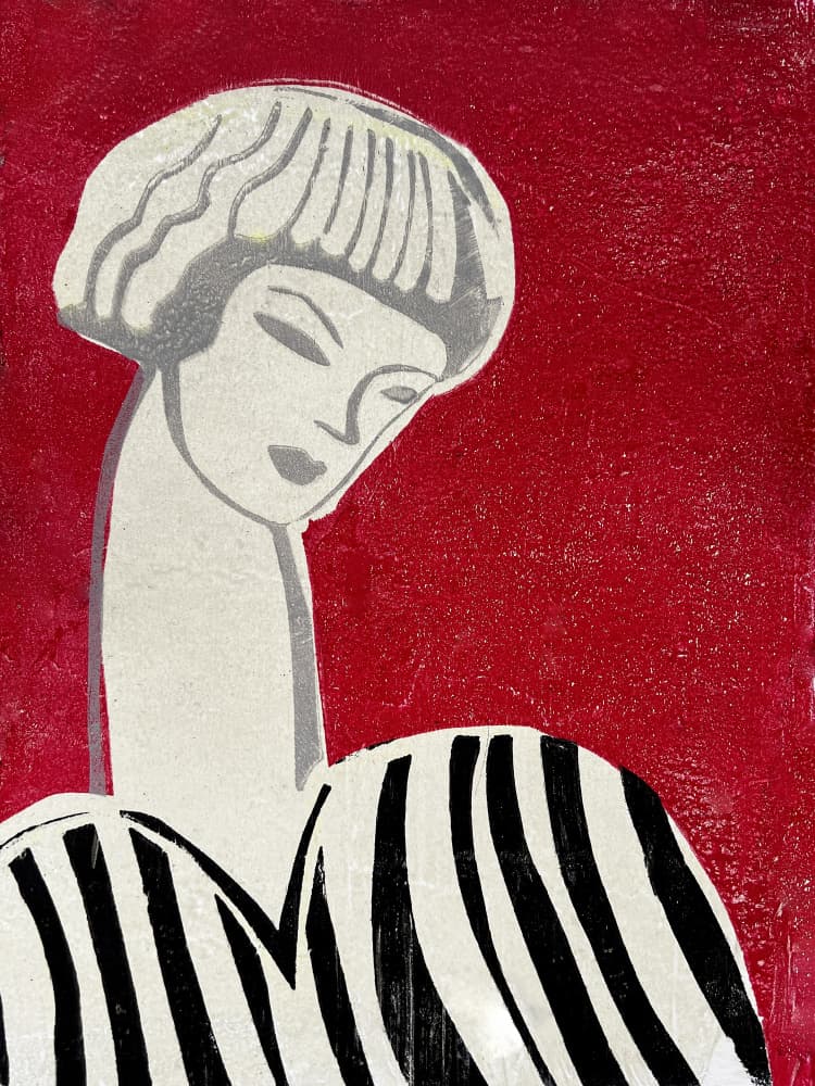 Vintage portrait I by Christina Misuro — canvas wall art