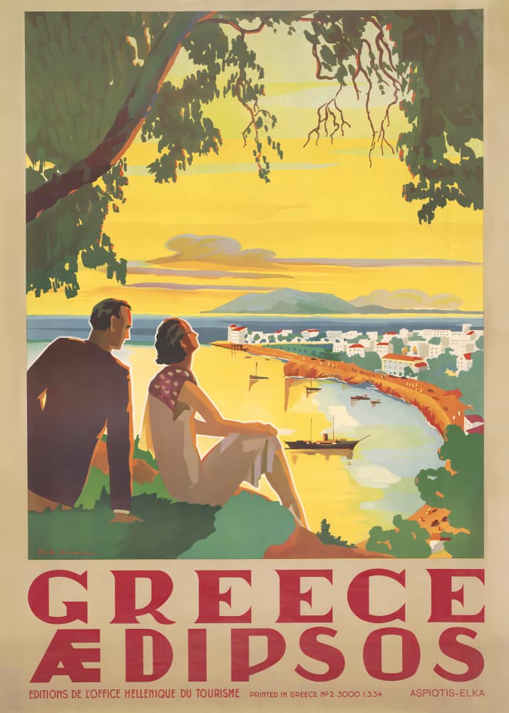 Romantic Greek Coast by Andreas Magnusson — canvas wall art