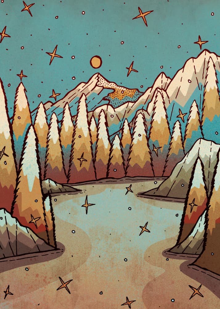 Enchanted Winter Lake by Stephen Wade — canvas wall art