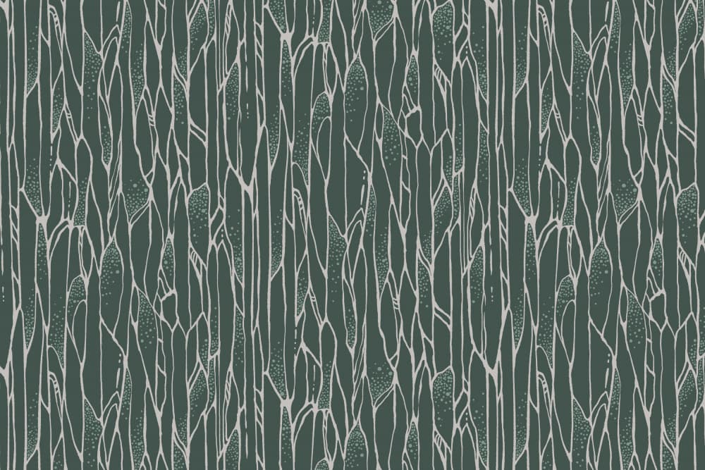 Dark Green Botanic Pattern by Aia Ueno — canvas wall art