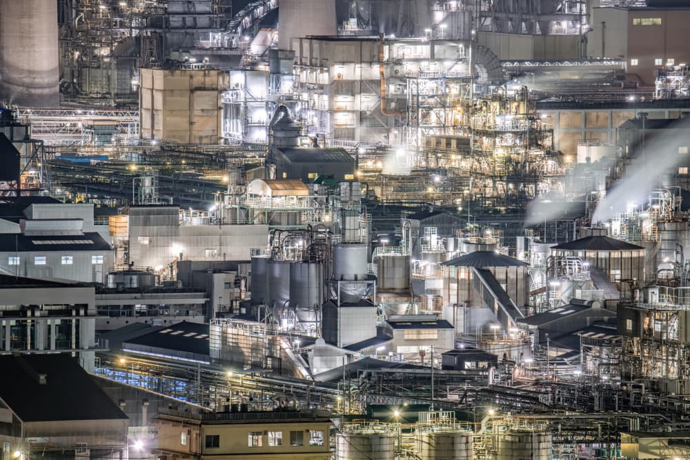 Industrial Night Glow by Kobayashi Tetsurou — canvas wall art