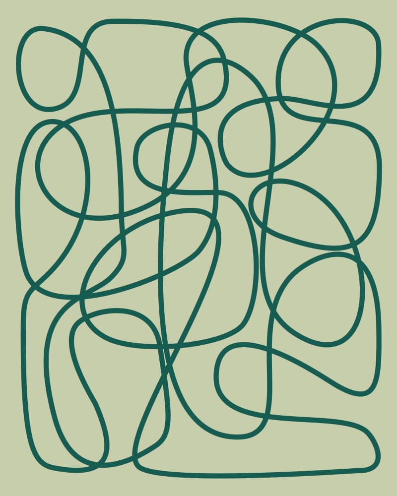 Flowing Green Curves by Artprink — canvas wall art