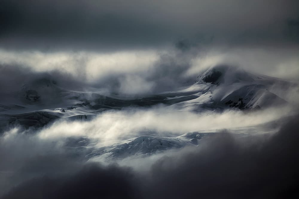 Misty Winter Peaks by swapnil deshpande — canvas wall art