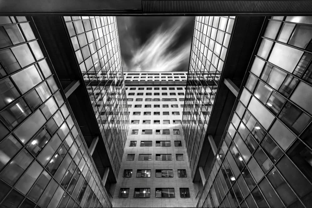Skyward Modern Architecture by Frank Bruynseraede — canvas wall art