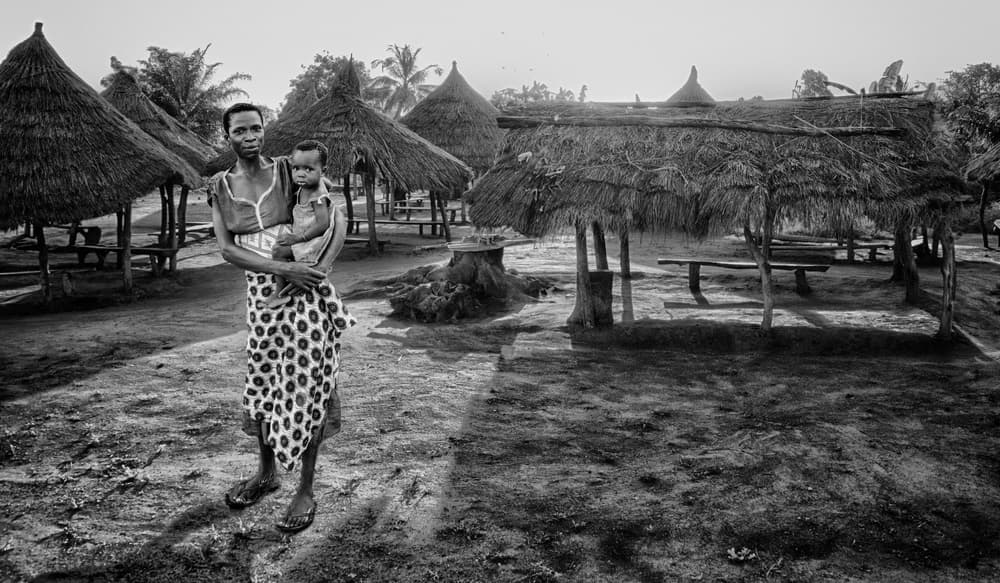 Mother and Child Village by Mallal Moshe — canvas wall art