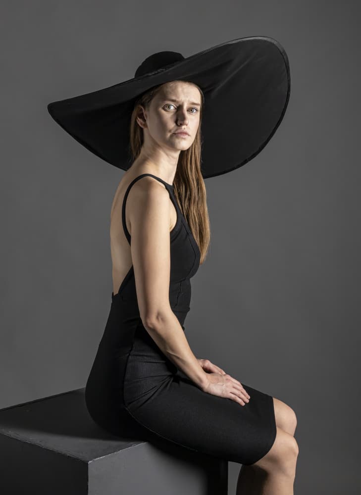Elegant Woman Black Hat by Boris Lichtman — canvas wall art
