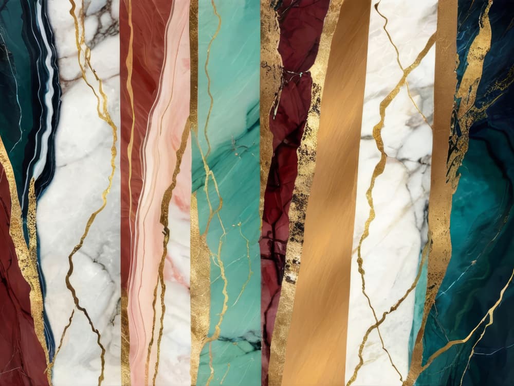 Golden Marble Stripes by Alpenglow Workshop — canvas wall art