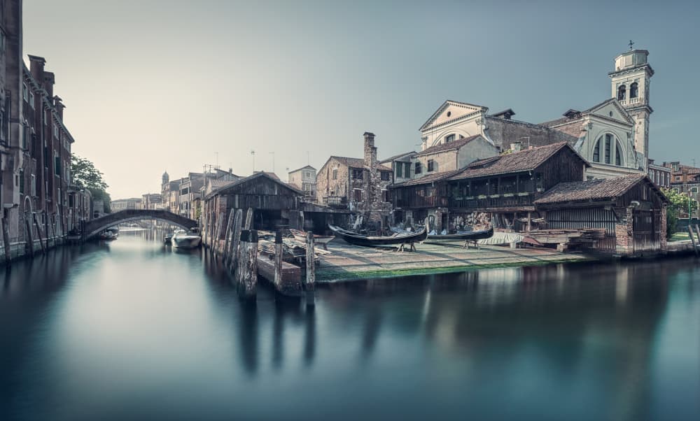 Tranquil Venetian Canal by Tommaso Pessotto — canvas wall art