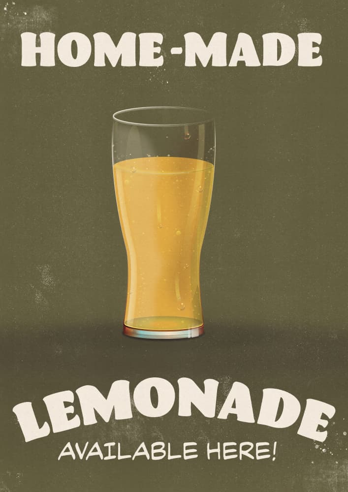 Retro Lemonade Sign by Nicholas — canvas wall art