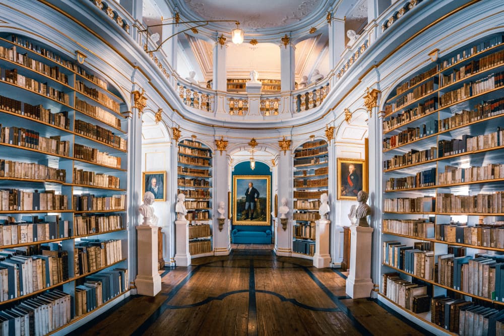 Grand Library Interior by Arne Jansen — canvas wall art