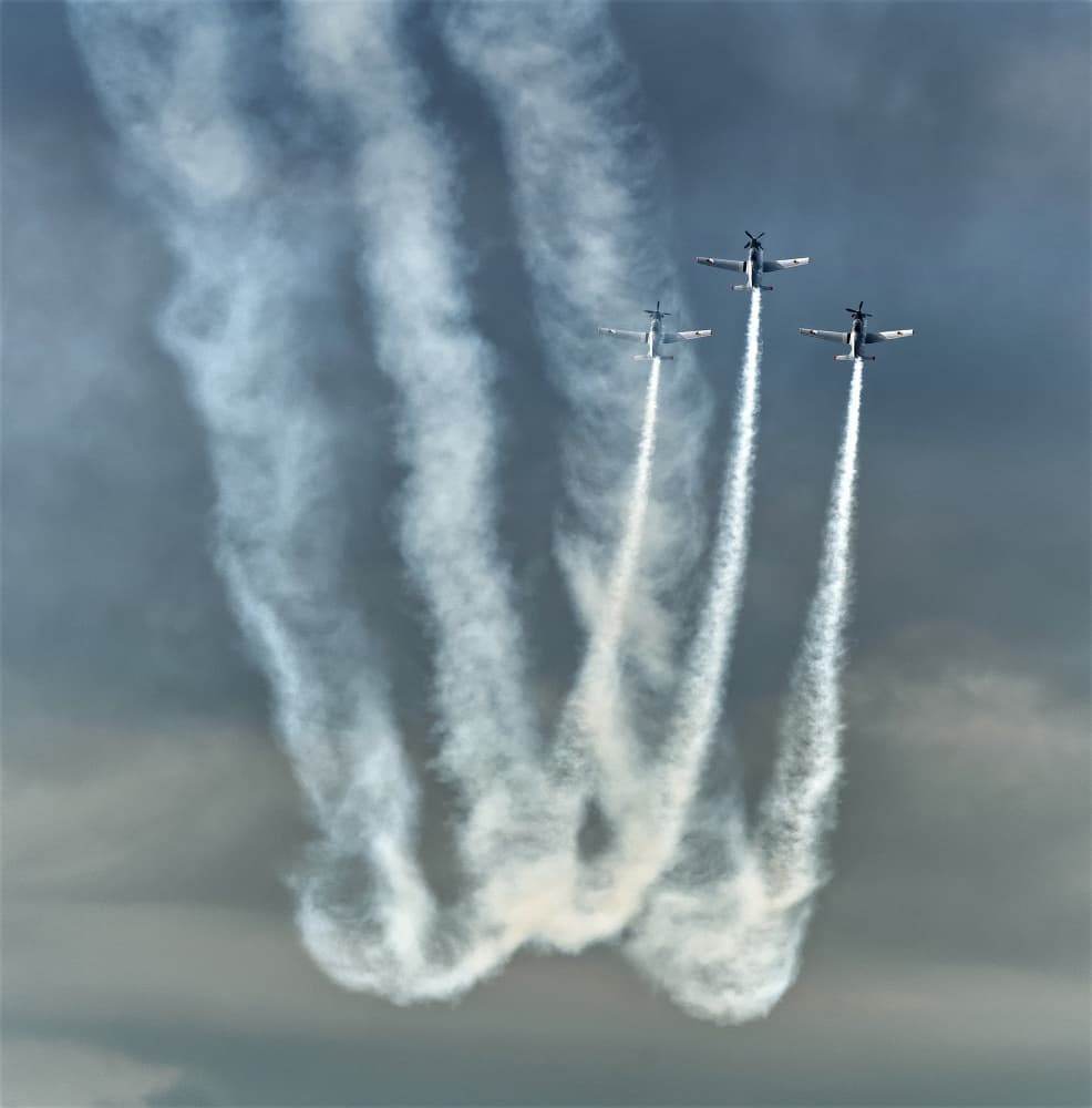 Acrobatic Flight Trails by Erhard Batzdorf — canvas wall art