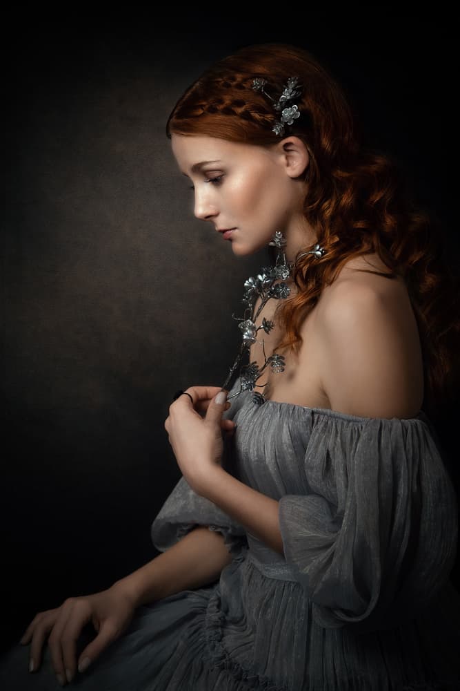 Pensive Redhead Profile by Siegart — canvas wall art