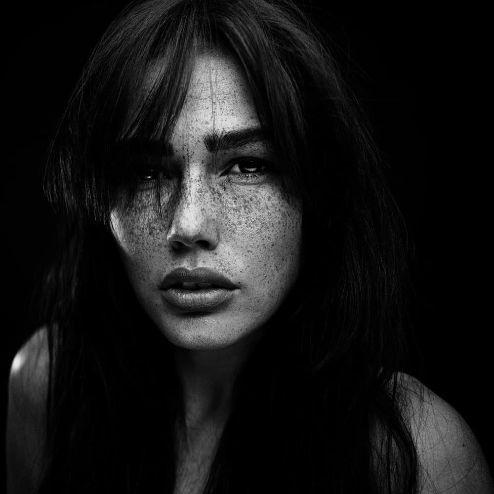 Intense Freckled Gaze by Martin Krystynek MQEP — canvas wall art