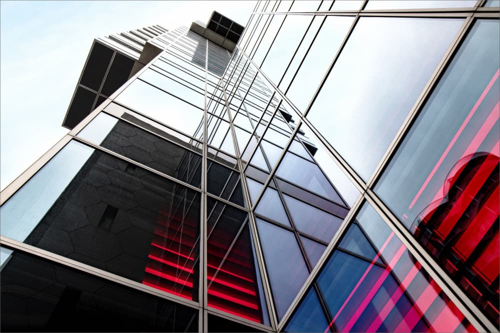 Modern Glass Reflections by Gilbert Claes — canvas wall art