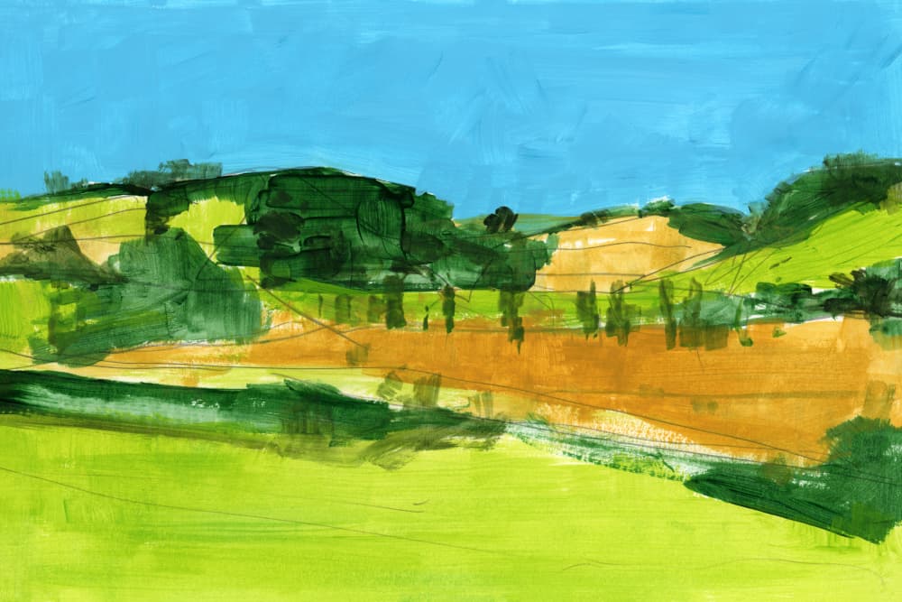 Abstract Countryside View by cartissi — canvas wall art