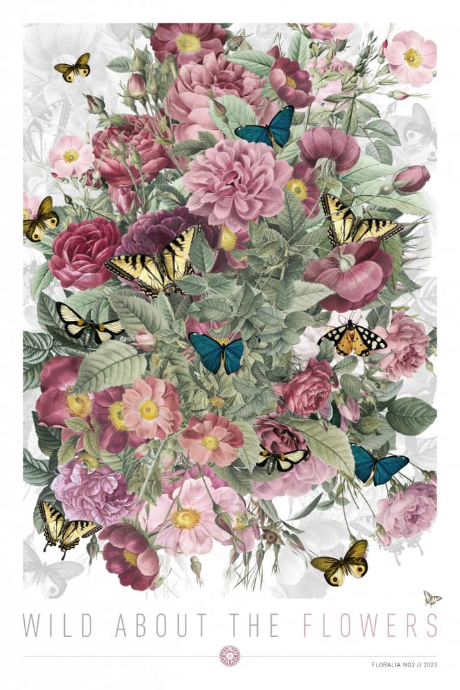 Lush Floral Butterflies by Simon Goggin — canvas wall art