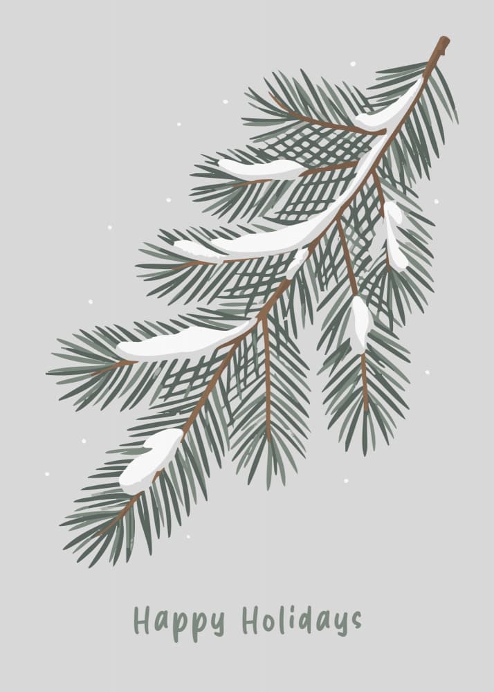 Winter Branch Happy Holidays by Andreas Magnusson — canvas wall art