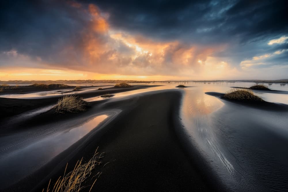 Golden Hour River Reflections by David Martin Castan — canvas wall art