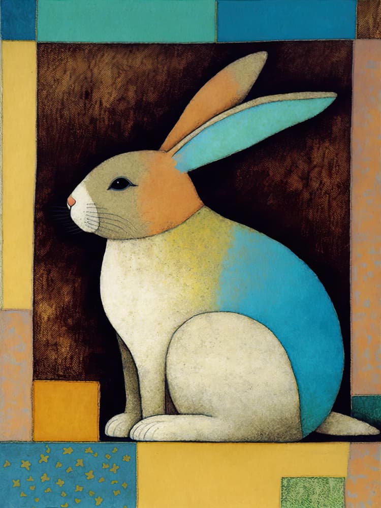 Colorful Rabbit Dream by Treechild — canvas wall art