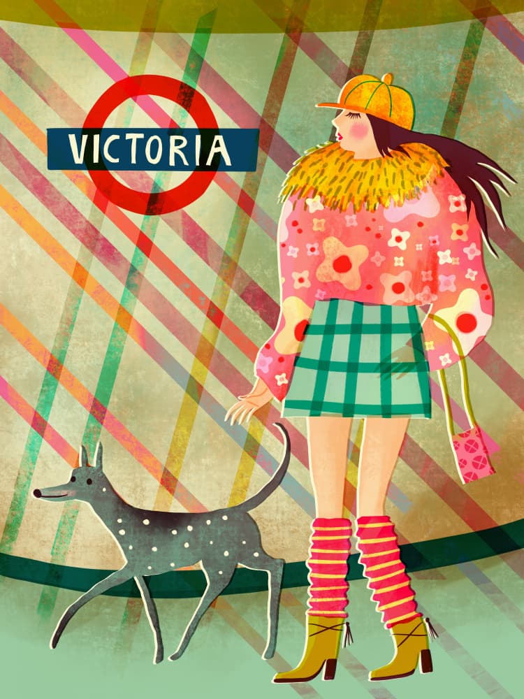 London Fashion Dog Walk by uta krogmann — canvas wall art