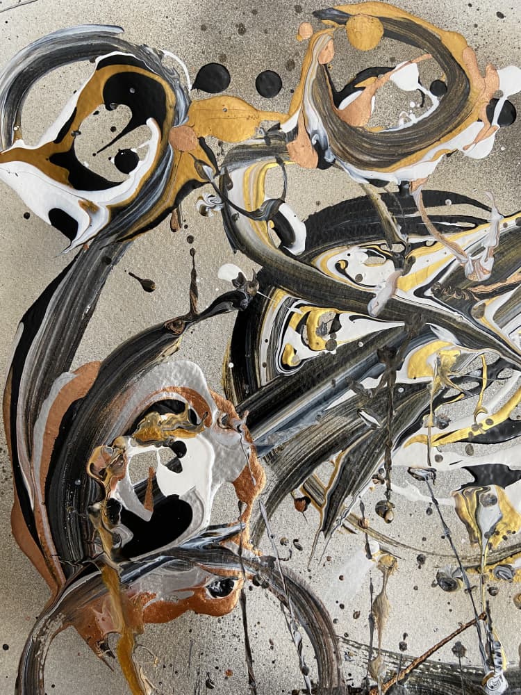 Fluid Gold Abstract by Irene Chua — canvas wall art