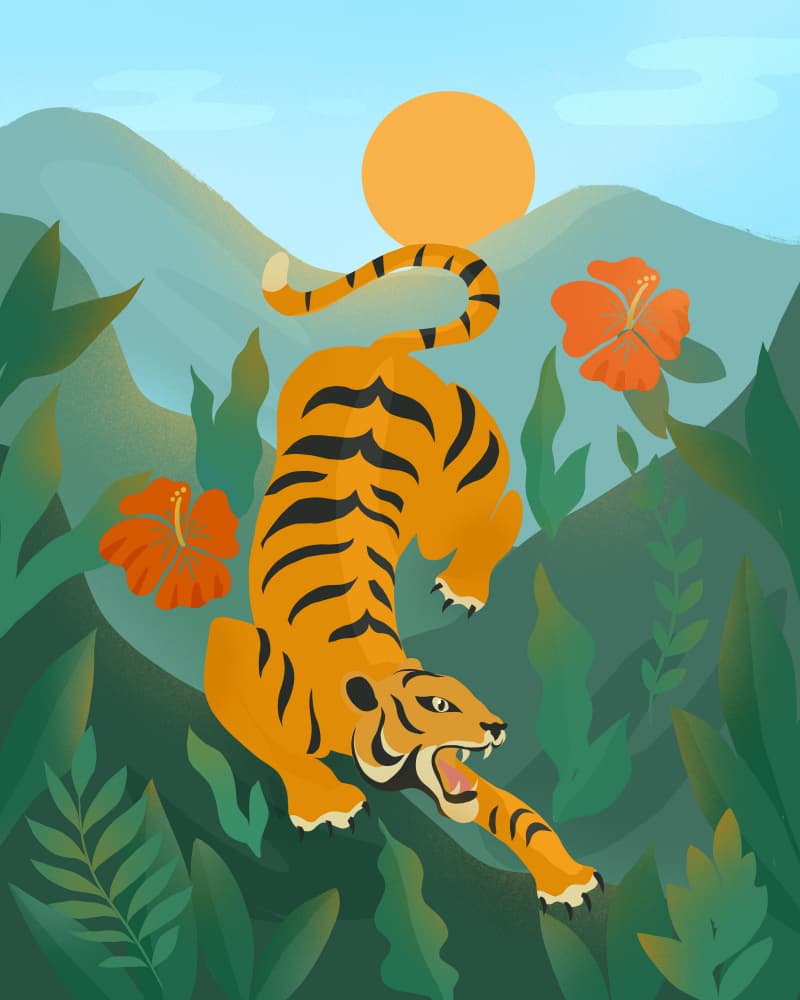 Jungle Tiger by Petra Lizde — canvas wall art