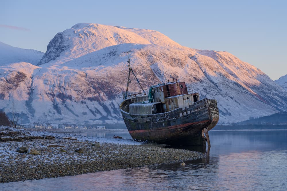 Snowy Mountain Shipwreck by John Deakin — canvas wall art