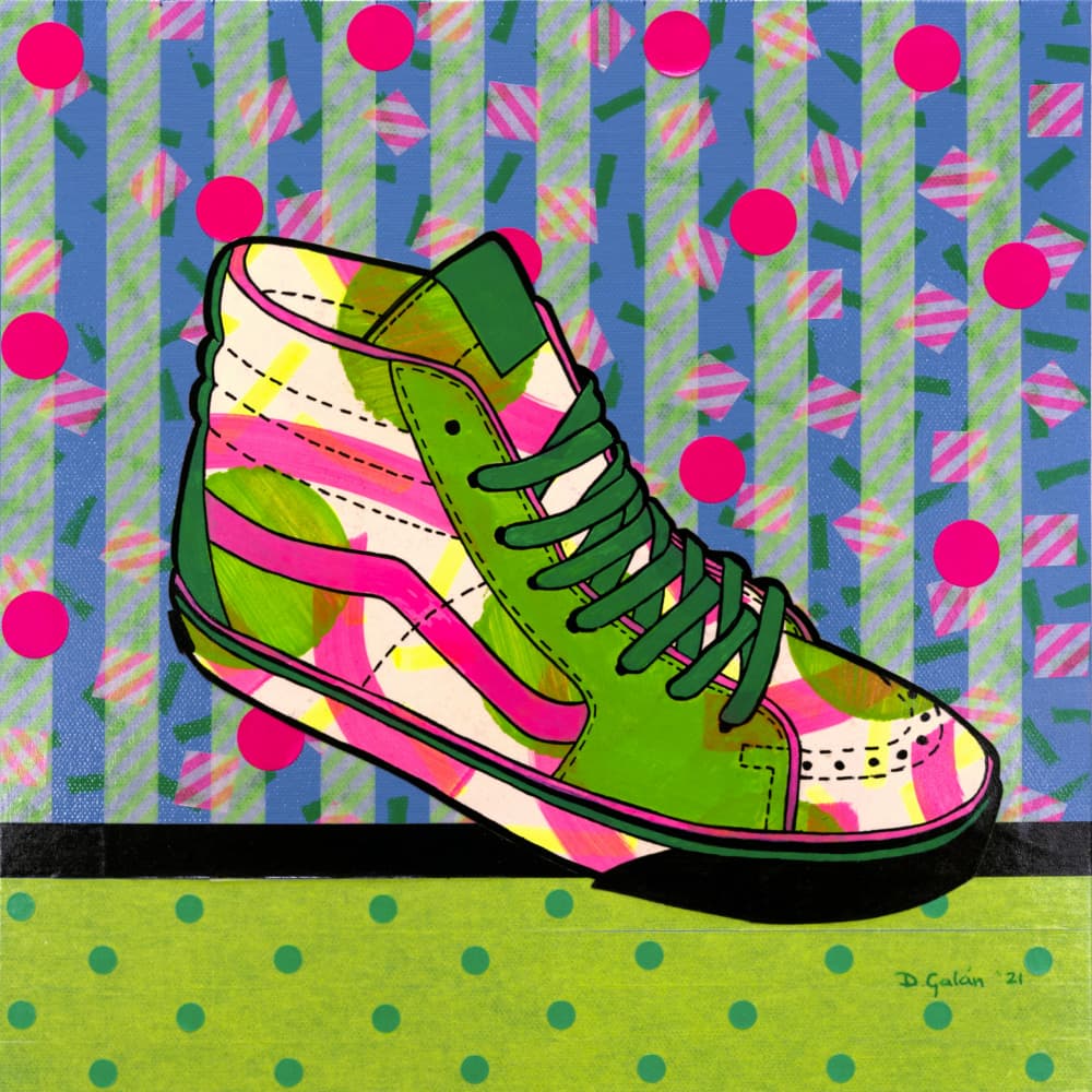 Neon High-Top Sneaker by David Galan — canvas wall art